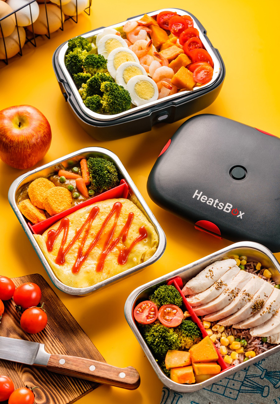 Pranzo sempre caldo con i contenitore riscaldante per alimenti Heatsbox